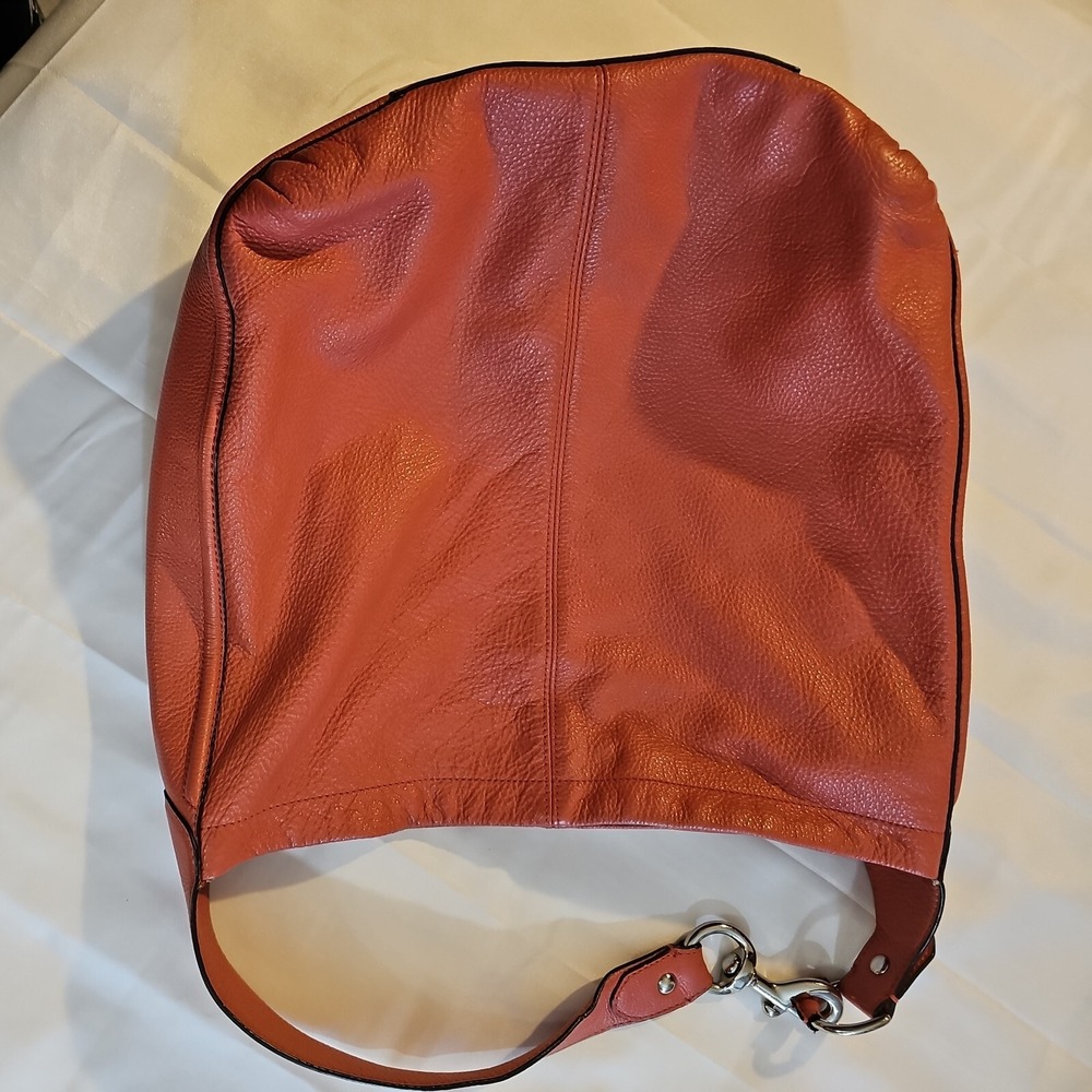 Coach Park Avery‎ Peach Pink Pebbled Leather Hobo Shoulder Bag Handbag - Picture 5 of 7